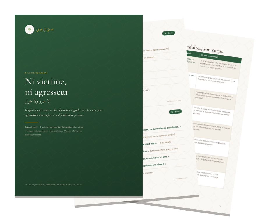 Aperçu du Kit du parent, inclus dans le programme : couverture et pages intérieures